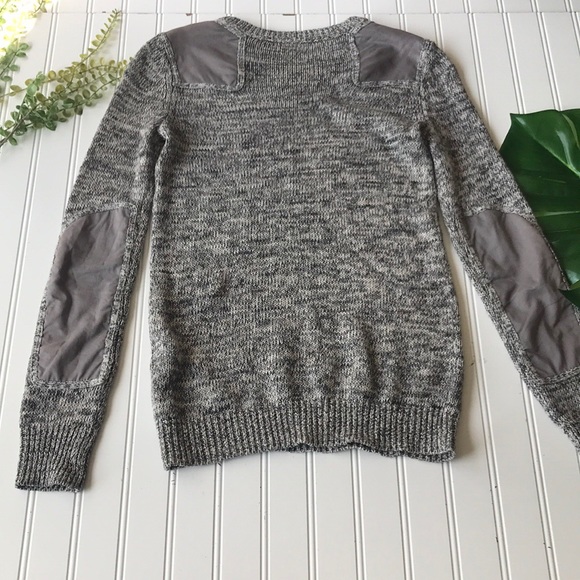 Rebecca Taylor sweater elbow patch grey marbled - Picture 8 of 8